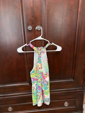 Colorful Tropical Print Halter Tank Top